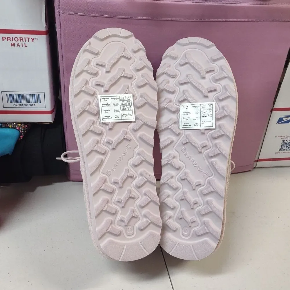 BearPaw Skye Women's 10 Glitter Light Pink Ankle Boots - New